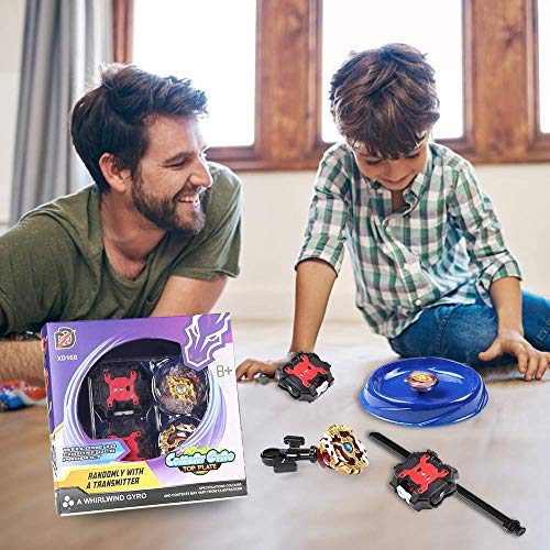 Innoo Tech Burst Peonzas 2 Pcs Gyro Spinning Fusión 4D Conjuntos de Metal, Launcher con Estadio, Regalo para niños