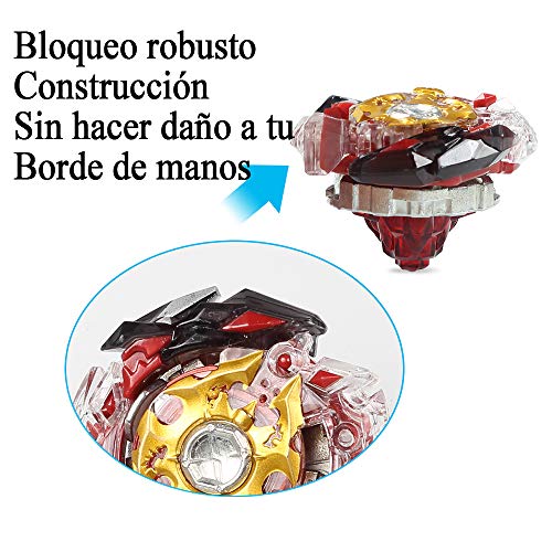 Innoo Tech Burst Peonzas 2 Pcs Gyro Spinning Fusión 4D Conjuntos de Metal, Launcher con Estadio, Regalo para niños