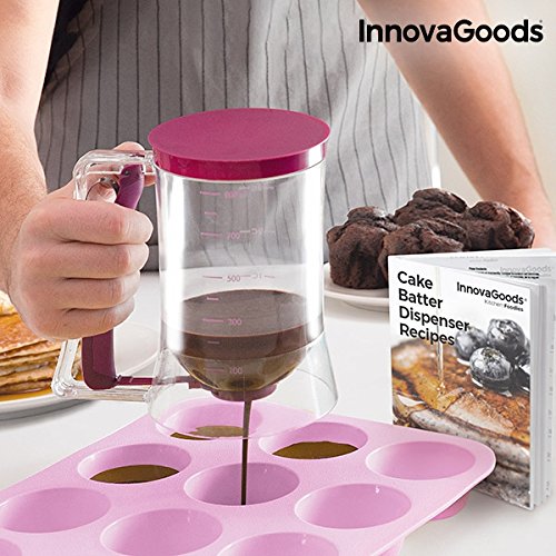 Innovagoods IG811525 Dispensadora De Repostería Con Recetario, Transparente/Rosa