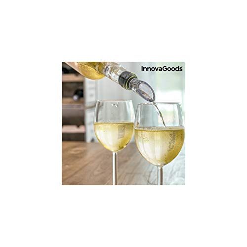 InnovaGoods IG813505 Enfriador de Vino con Aireador, Negro