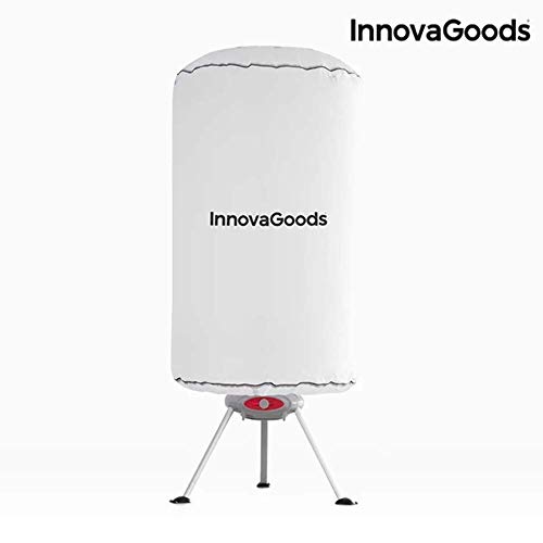 InnovaGoods Secadora de Ropa Portátil, Aluminio, Policarbonato, Blanco, 65x65x150 cm