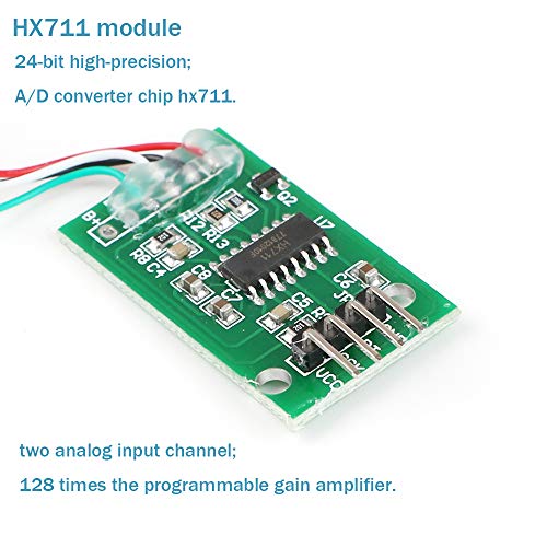 Innovateking-EU Sensor de Peso de celda de Carga Digital HX711 AD Converter Breakout Module Báscula de Cocina electrónica portátil 5KG para Escala de Arduino