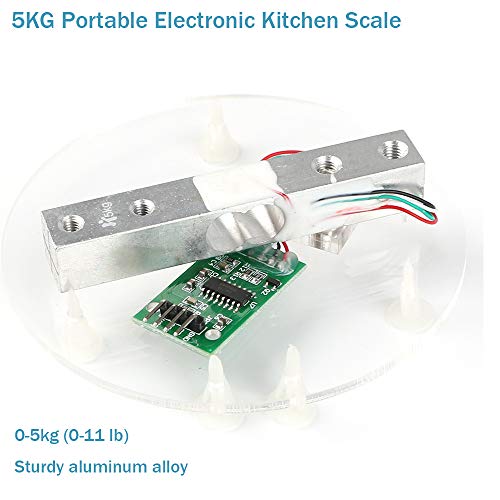 Innovateking-EU Sensor de Peso de celda de Carga Digital HX711 AD Converter Breakout Module Báscula de Cocina electrónica portátil 5KG para Escala de Arduino