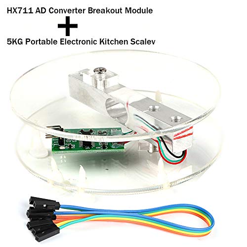 Innovateking-EU Sensor de Peso de celda de Carga Digital HX711 AD Converter Breakout Module Báscula de Cocina electrónica portátil 5KG para Escala de Arduino