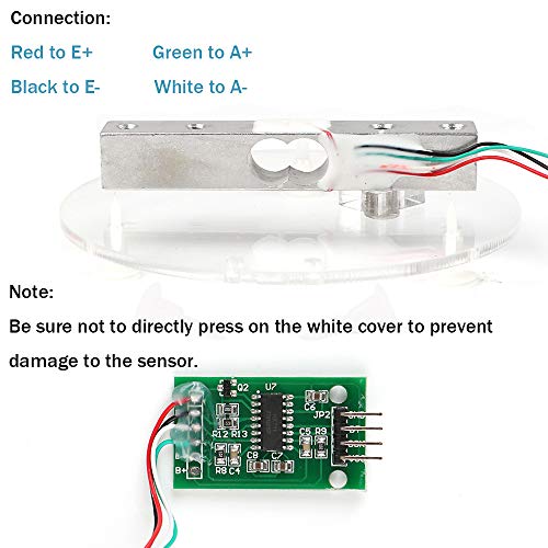 Innovateking-EU Sensor de Peso de celda de Carga Digital HX711 AD Converter Breakout Module Báscula de Cocina electrónica portátil 5KG para Escala de Arduino