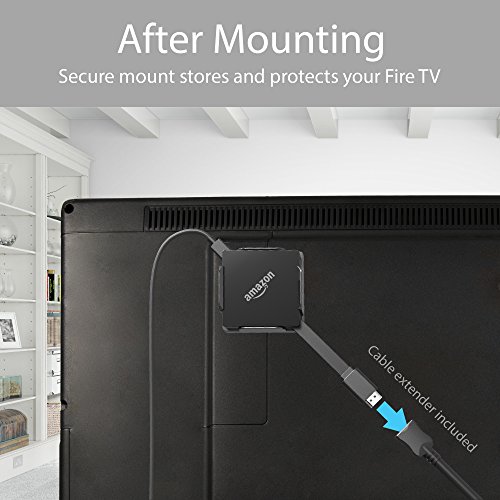 Innovelis totalmount Soporte para Amazon Fire TV con 4 K Ultra HD | con Inteligente térmica Gestión y HDMI Cable de extensión de 0,6 m, 3 Posibilidades de fijación, Negro