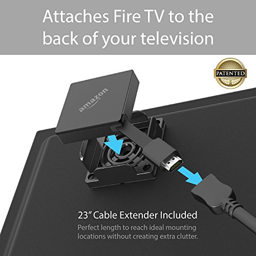 Innovelis totalmount Soporte para Amazon Fire TV con 4 K Ultra HD | con Inteligente térmica Gestión y HDMI Cable de extensión de 0,6 m, 3 Posibilidades de fijación, Negro