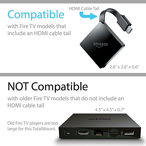 Innovelis totalmount Soporte para Amazon Fire TV con 4 K Ultra HD | con Inteligente térmica Gestión y HDMI Cable de extensión de 0,6 m, 3 Posibilidades de fijación, Negro