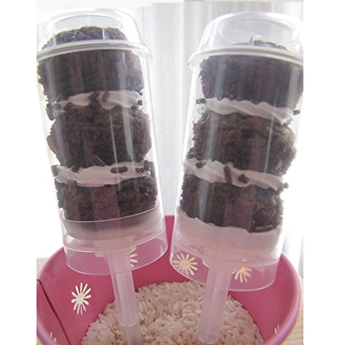 Inovey 5Pcs Push Pop Cake Containers Ice Cream Candy Cup Cake Stand