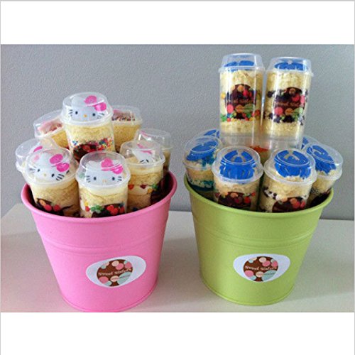 Inovey 5Pcs Push Pop Cake Containers Ice Cream Candy Cup Cake Stand