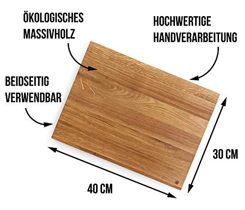 Inoxidable dings Tabla de cortar clásico roble, madera, 40 x 30 cm