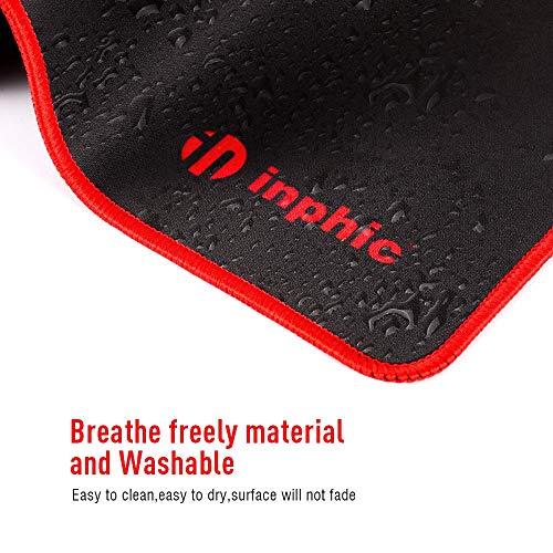 Inphic Alfombrilla Ratón Grande Gaming Mouse Pad (700 x 300 x 3 mm, tamaño XXL), Resistente al Agua y Base de Goma Antideslizante, Superficie cómoda con Textura para Mac PC portátil, Color Negro