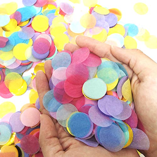 Inpion 12000 Piezas de Confeti de Papel Redondo Multicolor – 1 Pulgada de Confeti de Tejido para decoración de Globos de Fiesta o Boda