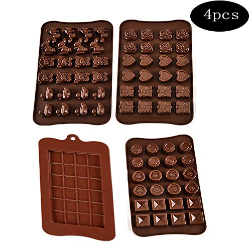 integrity.1 4 Piezas Moldes para Bombones de Silicona,Truffle Mold Paquetes de Moldes de Silicona,Antiadherente de Grado Alimenticio para Chocolate, Caramelo de Café, Caramelos