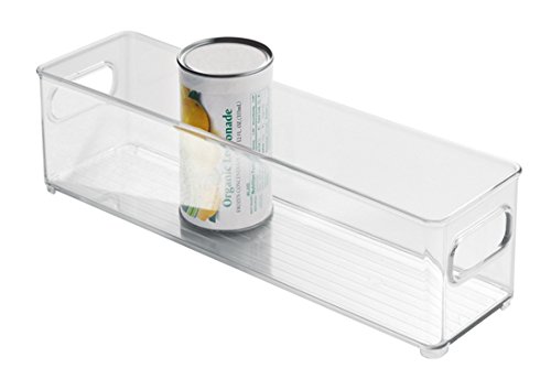 InterDesign Fridge/Freeze Binz Organizador para nevera, organizador de frigorífico de plástico, cajas de almacenaje apilables, transparente