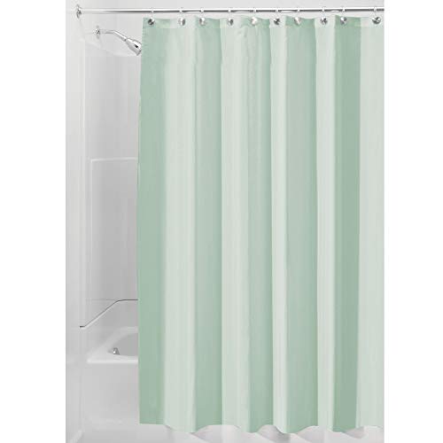 InterDesign Poly SC/Liner Cortina de baño de tela | Cortina impermeable con dobladillo reforzado | Cortina de ducha lavable a máquina, 183,0 cm x 183,0 cm | Poliéster verde mar