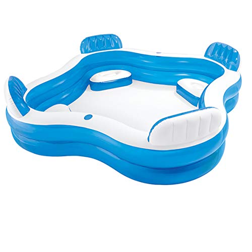 Intex 56475NP - Piscina hinchable cuadrada con asientos 229 x 66 cm 990 litros