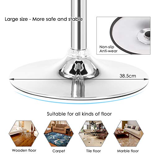 IntimaTe WM Heart 2 x Taburete de Bar con Alto Respaldo Regulable en Altura Taburete Giratorio de Cuero Artificial Reposapiés y Base Cromado, para Bar, Cocina, Familia (Blanco)