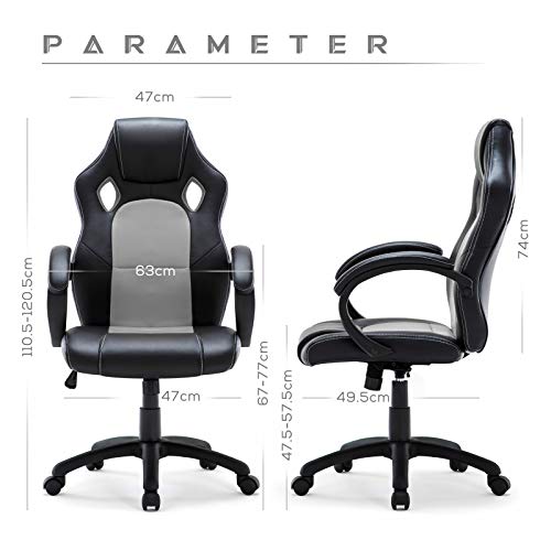 IntimaTe WM Heart Silla de Escritorio de Oficina de PU, Racing,Asiento Giratorio del Escritorio del Ordenador