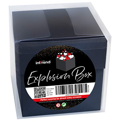 int!rend Caja de regalo | Caja de sorpresa explosion box, con 5 plantillas | Regalo para cumpleaños, boda, San Valentín | Caja sorpresa regalo romantico para novio o novia