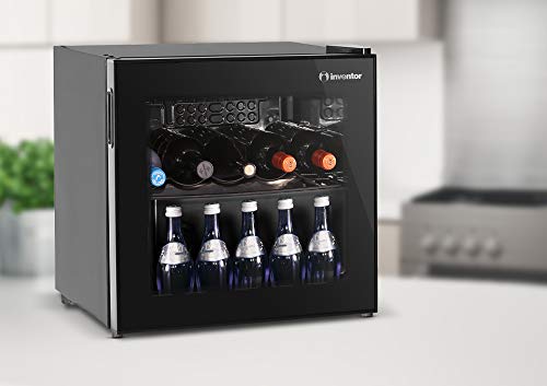 Inventor Nevera para Vinos Α+ de Compresor con 43 litros de Capacidad para 10 Botellas de Vino, Cervezas y Bebidas con 2 Años de Garantía.