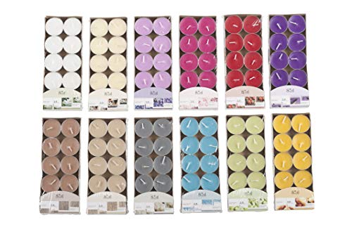 Invero - Lote de 120 velas aromáticas de colores variados, ideales para todas las salas de estar, pasillos, cocina, salón y más