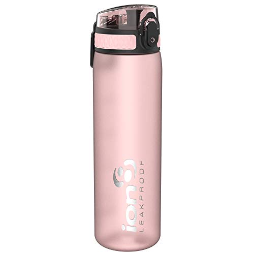 Ion8 Botella Agua Sin Fugas, Sin BPA, 500ml, Rosa