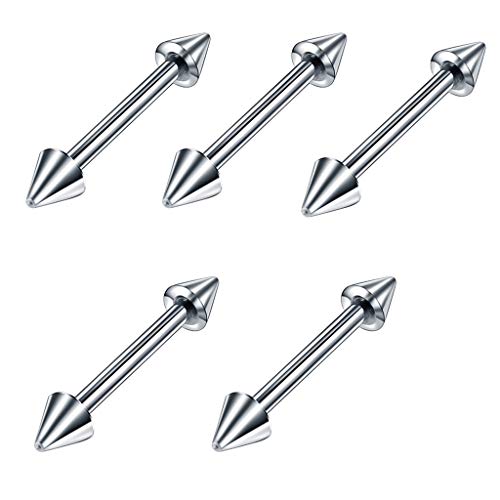 IPOTCH 60 Piezas Piercing de Cuerpo Formas Variadas Acero Inoxidable para Labios, Lengua, Ombligo, Cejas y Nariz - 10mm