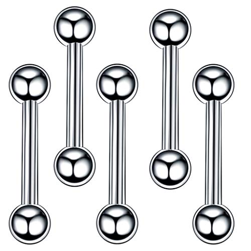 IPOTCH 60 Piezas Piercing de Cuerpo Formas Variadas Acero Inoxidable para Labios, Lengua, Ombligo, Cejas y Nariz - 10mm