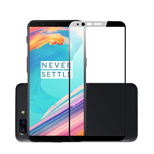 iPro Protectore de Pantalla OnePlus 5T(2 Pack),Cristal Templado,Vidrio Templado con [Cobertura Completa] [9H Dureza] [Alta Definicion] Glass Screen Protector-Negro.