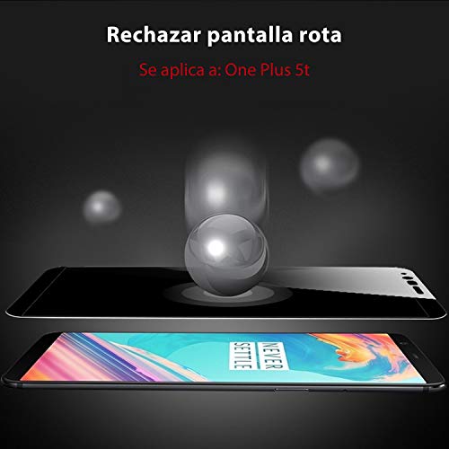 iPro Protectore de Pantalla OnePlus 5T(2 Pack),Cristal Templado,Vidrio Templado con [Cobertura Completa] [9H Dureza] [Alta Definicion] Glass Screen Protector-Negro.