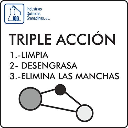 IQG QUITAGRASAS QUITAMANCHAS. Elimina Grasa, cercos de Manchas en Tejidos y Suciedad en General.5L.