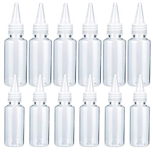 Irich 12 Piezas Botellas de Condimento, Transparente Exprimir la Botella por Salsa BBQ Aceite de Oliva Ketchup Mostaza (60ml/30ml)