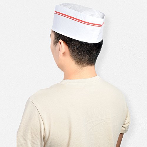 Irich 40 Piezas Gorro Cocinero, Desechable Ajustable Gorros Chefs Ideal para el Pastelero Cocina Hotel Restaurante