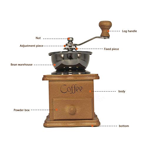 Irinay Molinillo De Café Manual Clásico Molinillo De Especias De Café Retro De Mano De Acero Inoxidable Mini Molino De Rebabas con Cerámica Venta Inicio Uso Diario Producto