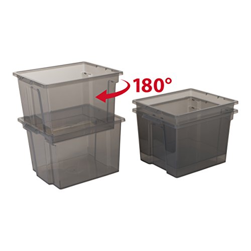 Iris Ohyama USB-S Useful Storage Box - Lote de 6 Cajas de Almacenamiento con Tapa, color Gris, 13 L, 29 x 24 x 18,5 cm