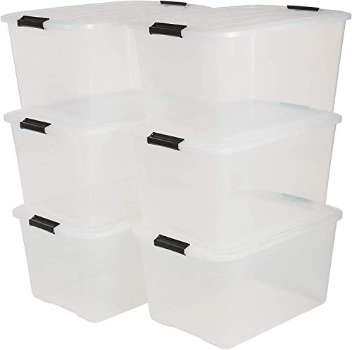 Iris Top Box TB-45 Lote de 6 Cajas apilables de Almacenamiento con Cierre de Clip, Plã¡Stico, 45 L, 57.5 ​​x 39 x 30.5 cm, 6 Unidades