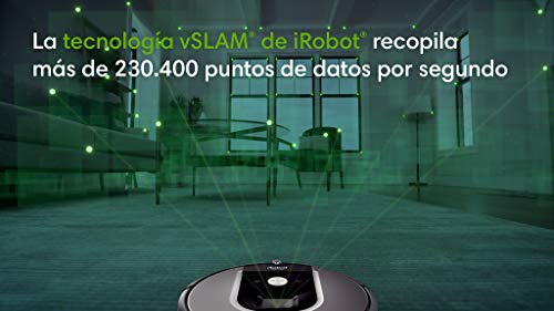 iRobot Roomba 960 Robot Aspirador, Succión 5 Veces Superior, Cepillos de Goma Antienredos, Sensores Dirt Detect, Wifi, Programable por App, compatible Alexa, Gris, 70 dB