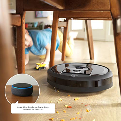 iRobot Roomba i7156 - Robot aspirador, Wifi, Aspiración de alta potencia y 2 cepillos de goma, óptimo para mascotas, memoriza y programa por habitación, limpia por objeto, sugerencias personalizadas