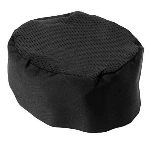 Iroch® - Gorro de chef con malla transpirable en la parte superior, con diseño de calavera, color negro