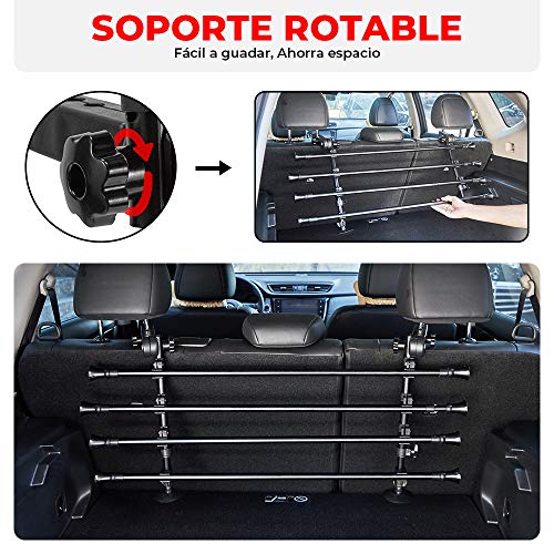 ISSYZONE Rejilla para Perros Coche Barrera Proteccion Perro Reja Seguridad Separador Metálico Aislamiento de Perros Extendable 32-50CM * 82-145CM