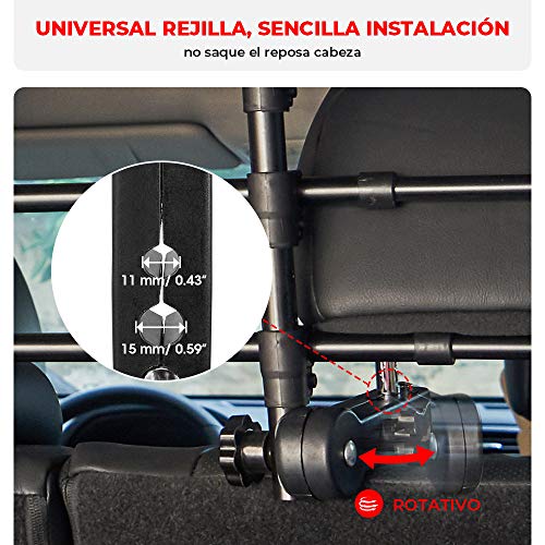 ISSYZONE Rejilla para Perros Coche Barrera Proteccion Perro Reja Seguridad Separador Metálico Aislamiento de Perros Extendable 32-50CM * 82-145CM