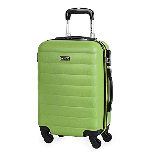 ITACA - Maleta Cabina de Viaje Rígida 4 Ruedas Trolley 55 cm ABS. Equipaje de Mano. Pequeña Cómoda Resistente Ligera y Bonita. Low Cost Ryanair Precio. 71250, Color Pistacho