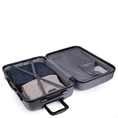 ITACA - Maleta Cabina de Viaje Rígida 4 Ruedas Trolley 55 cm ABS. Equipaje de Mano. Pequeña Práctica Cómoda y Ligera Low Cost Ryanair, Estudiante. 71150, Color Plata