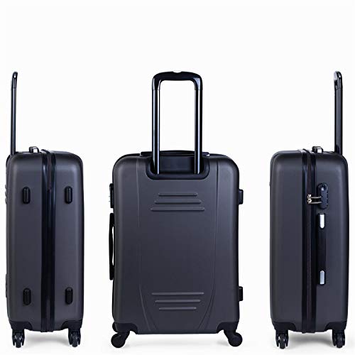 ITACA - Maleta de Viaje Rígida 4 Ruedas Trolley 65 cm Mediana de ABS. Práctica Resistente Cómoda y Ligera. Calidad Marca y Confianza. Estudiantes y Profesionales. 71160, Color Antracita