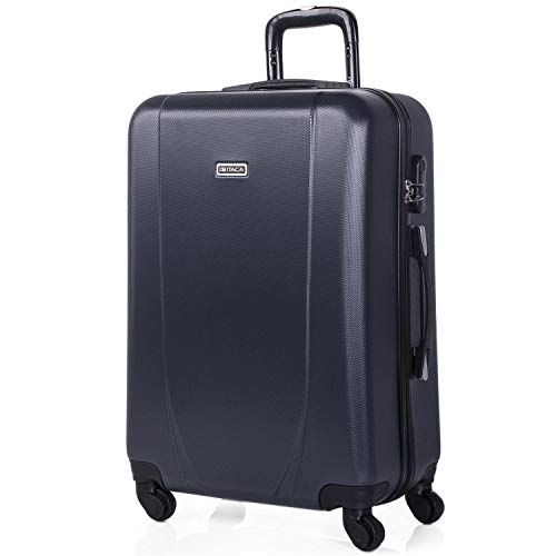 ITACA - Maleta de Viaje Rígida 4 Ruedas Trolley 65 cm Mediana de ABS. Práctica Resistente Cómoda y Ligera. Calidad Marca y Confianza. Estudiantes y Profesionales. 71160, Color Antracita