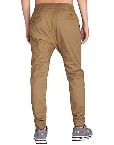 ITALY MORN Hombre Jogger Pantalones Khaki para el Trabajo Baggy L Caqui Oscuro