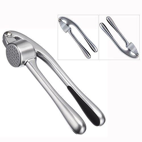 Itian Ajos Prensa - Peeler Set, Profesional de Acero Inoxidable Prensa de ajo, fácil de Usar y de Limpiar