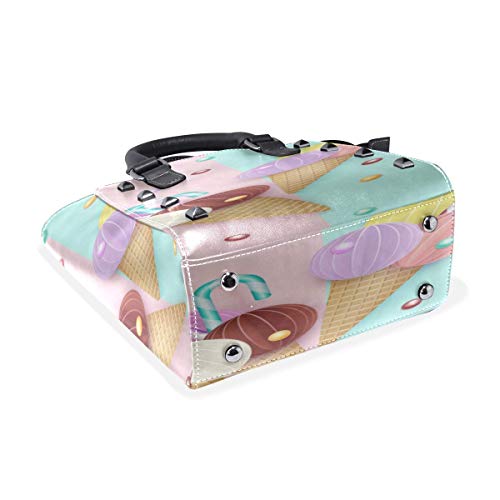 IUBBKI Soporte para bolso Cono de helado 3d Pastel Mango personalizado Monederos Remache de cuero Pu Impresión de moda portátil Impermeable con Zi