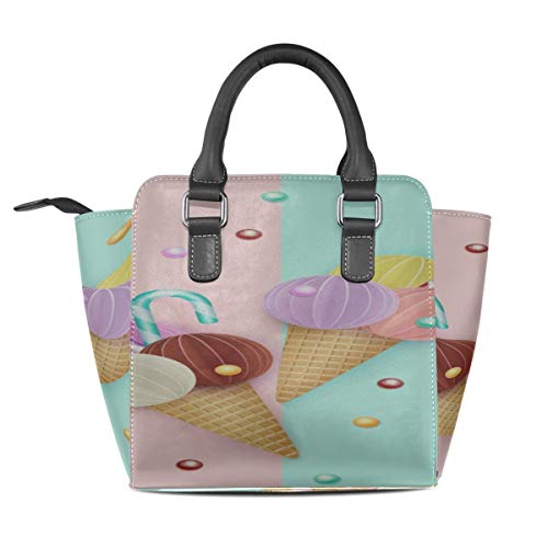 IUBBKI Soporte para bolso Cono de helado 3d Pastel Mango personalizado Monederos Remache de cuero Pu Impresión de moda portátil Impermeable con Zi